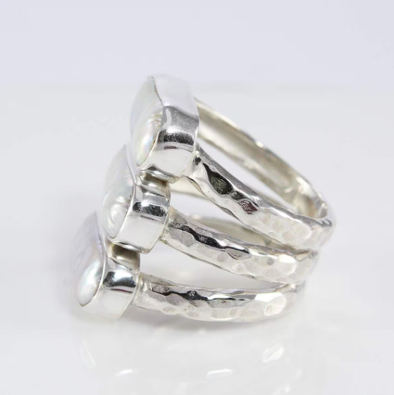 Bali Handmade 925 sterling silver with gorgeous and natural biwa pearl ring, beautiful bali design biwa ring, natural baroque pearl ring