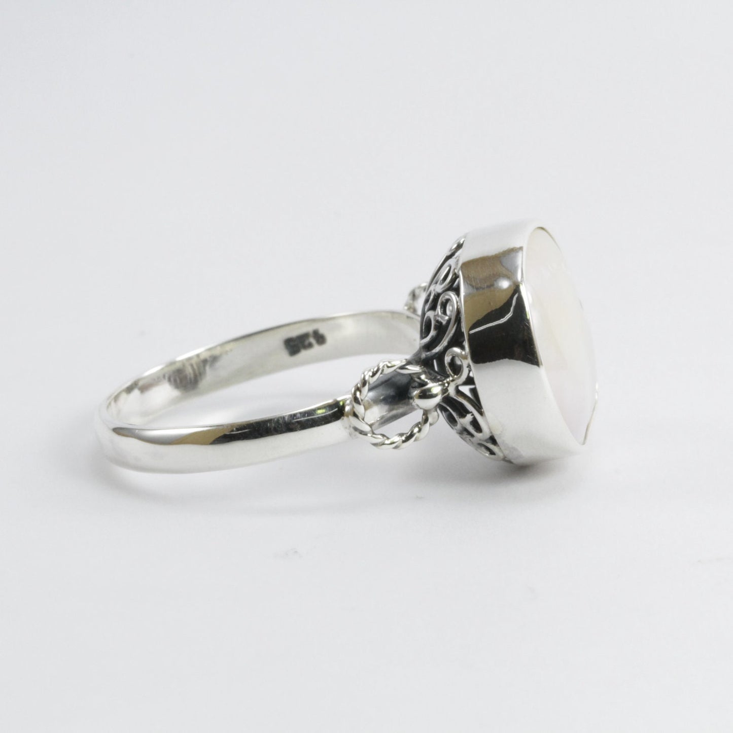 Bali Handmade 925 sterling silver with gorgeous and natural biwa pearl ring, beautiful bali design biwa ring, natural baroque pearl ring