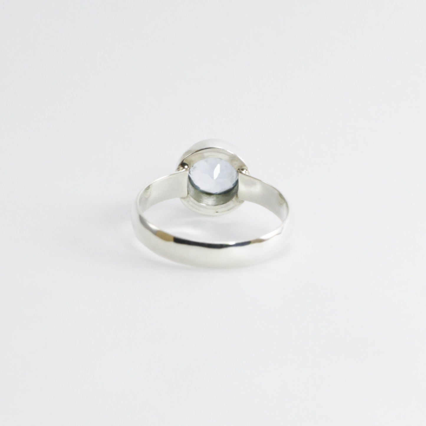 blue topaz ring 925 sterling silver with bezel set