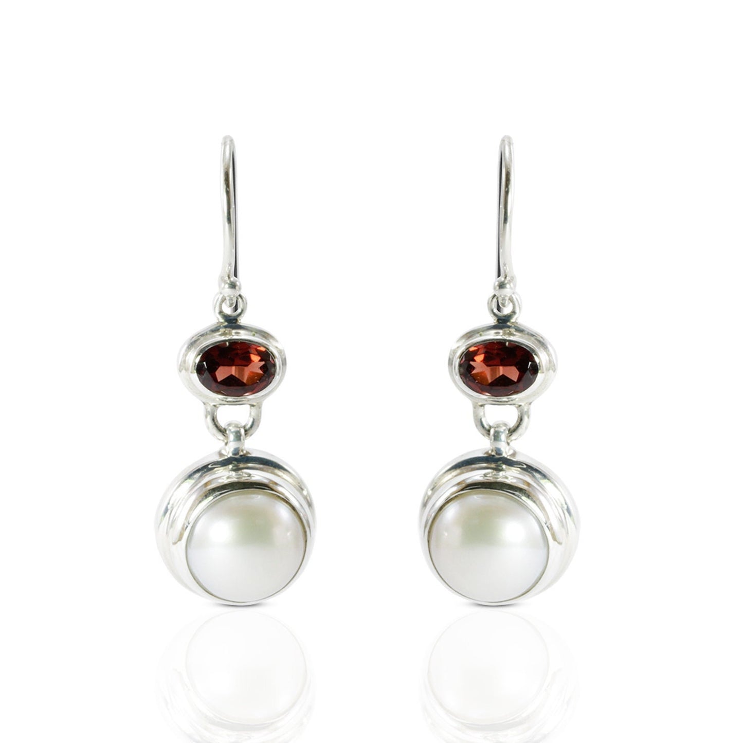 freshwater pearl earrings set in 925 sterling silver with genuine blue topaz