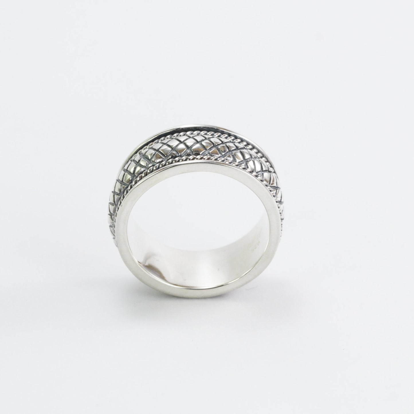 Spinner ring unisex in 925 sterling silver, cable style ring