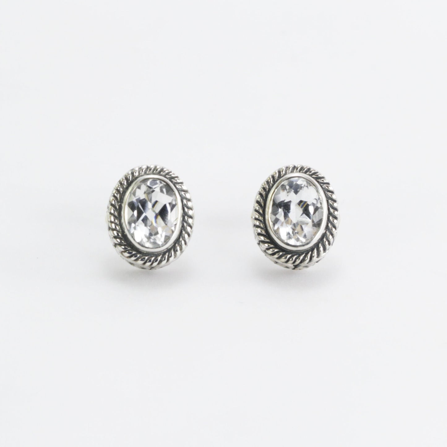 Black Onyx stud earrings set in 925 sterling silver, oval stone stud earrings, two tone stud