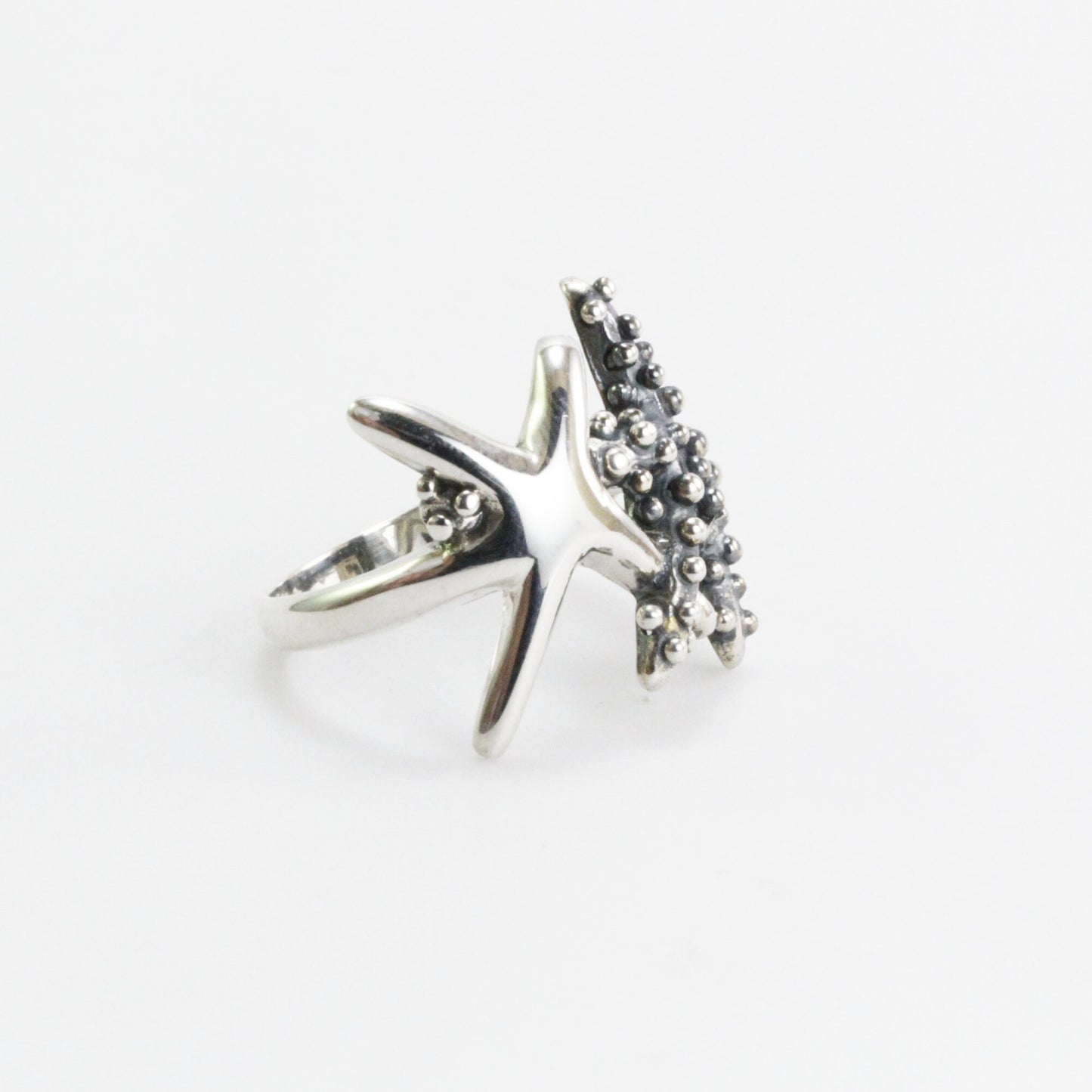 Star fish ring 925 sterling silver, sea life ring,