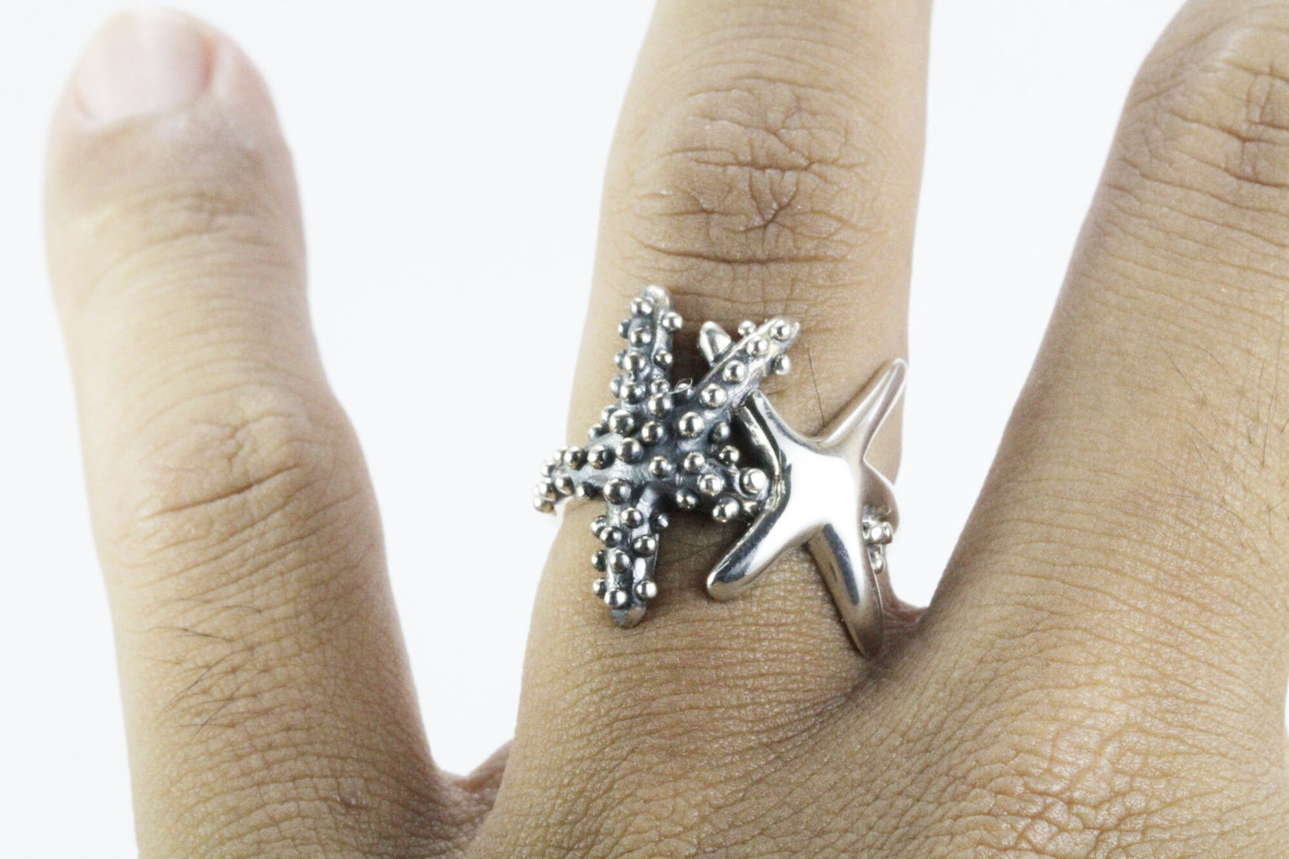 Star fish ring 925 sterling silver, sea life ring,