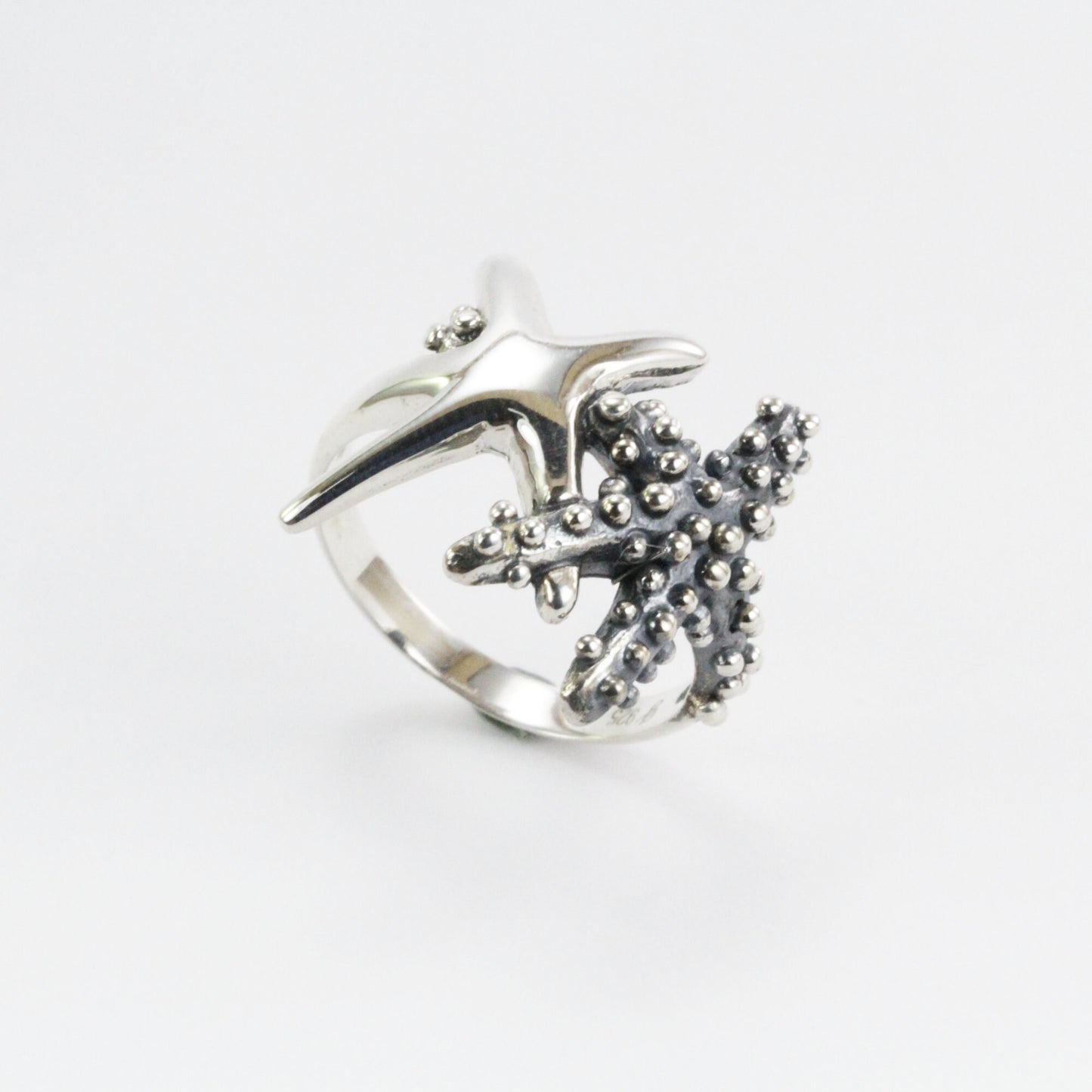 Star fish ring 925 sterling silver, sea life ring,