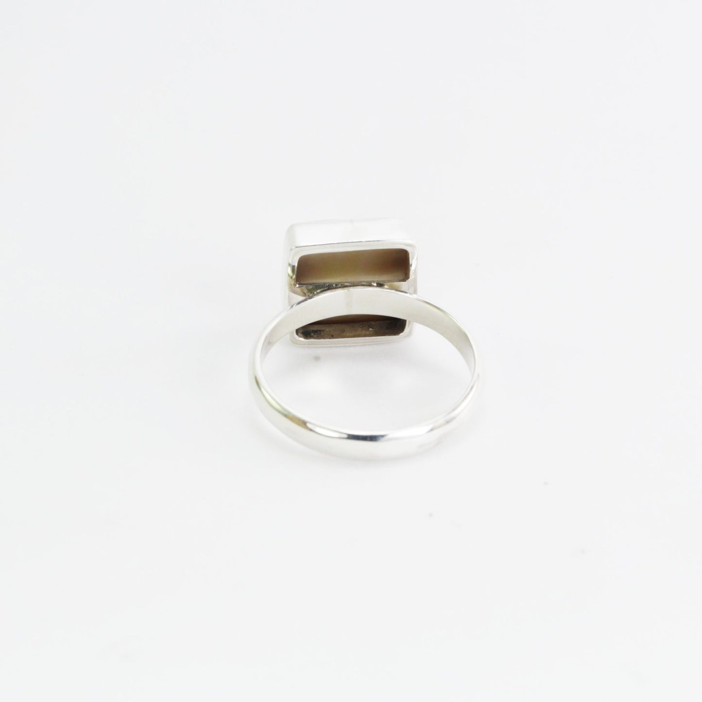 Ping mabe pearl ring set in 925 sterling silver, square pearl ring