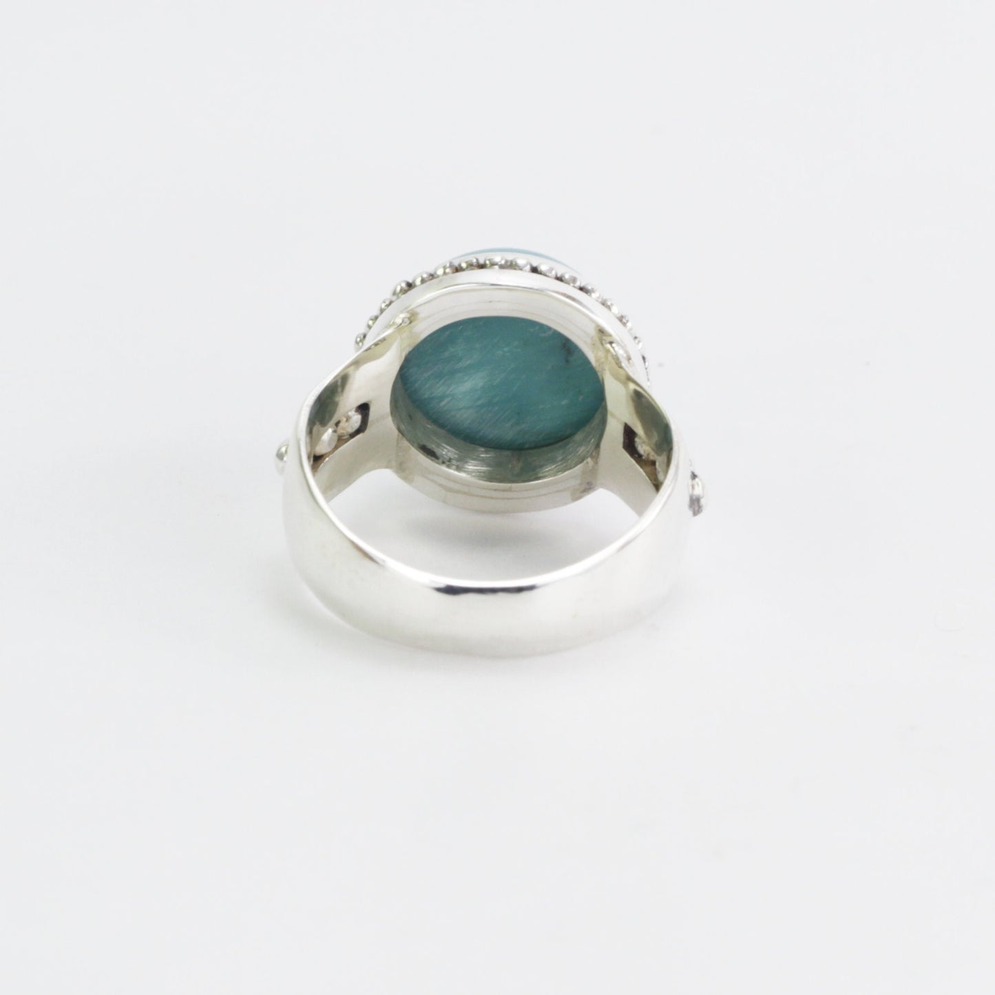 turquoise ring 925 sterling silver for women, round turquoise ring, handmade silver ring