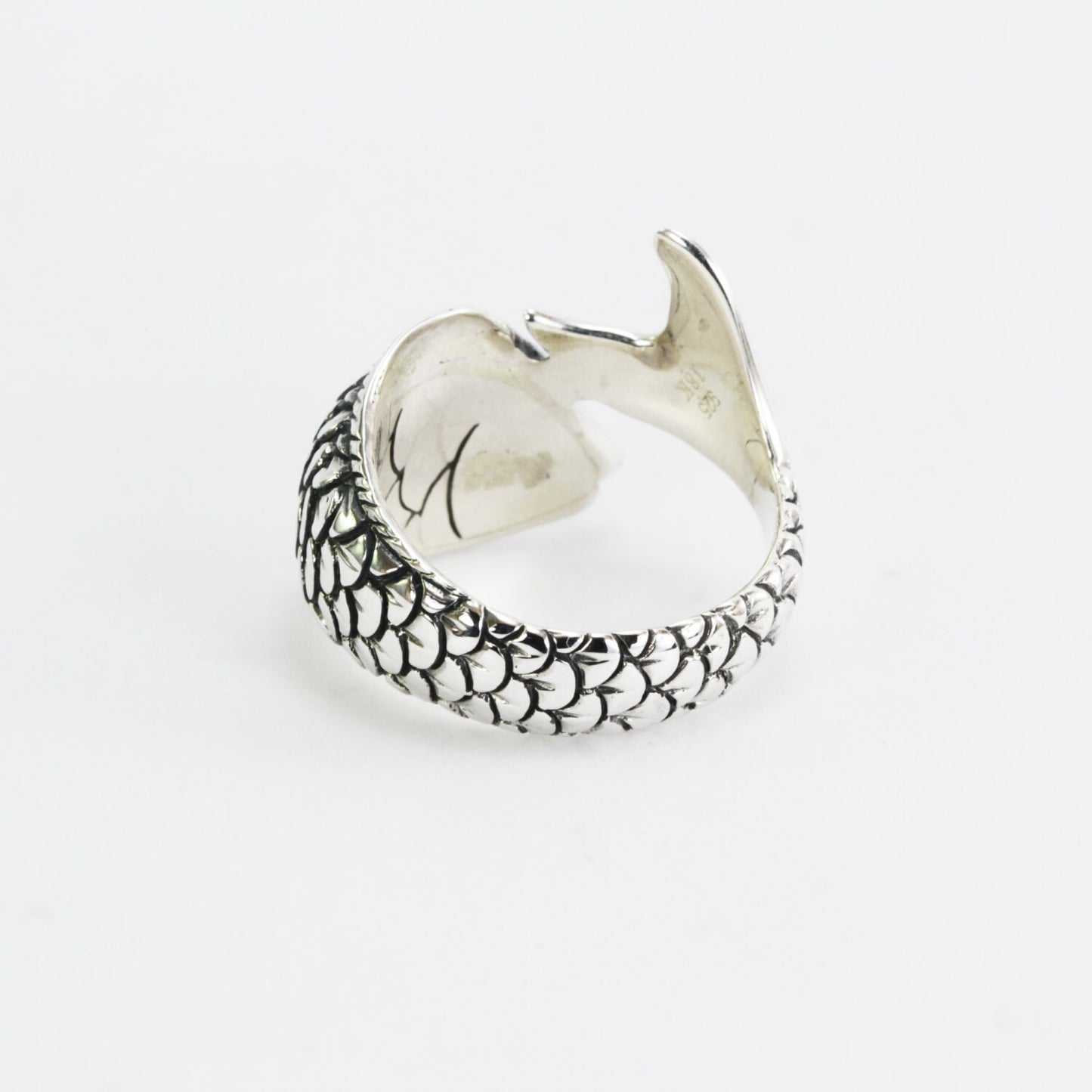 Fish ring 925 sterling silver decorated 18K real gold, animal ring