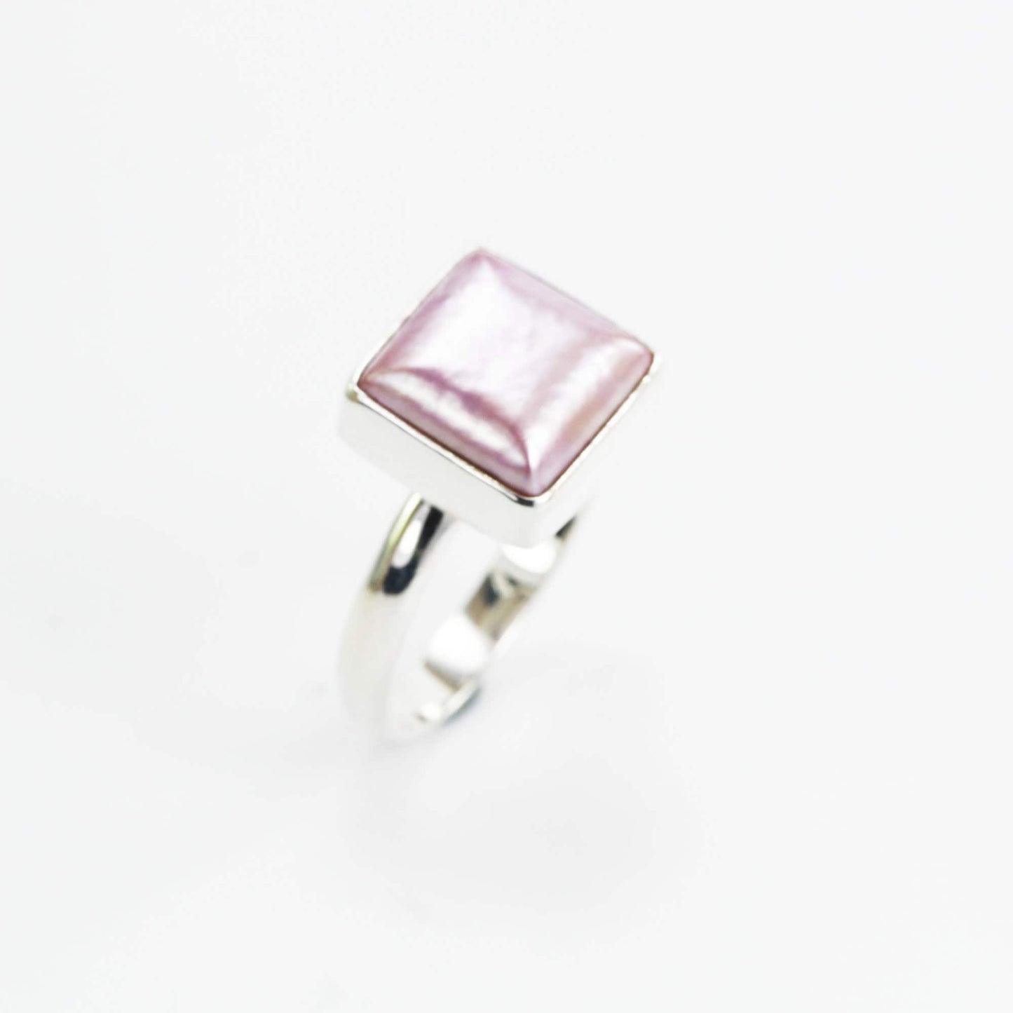 Ping mabe pearl ring set in 925 sterling silver, square pearl ring