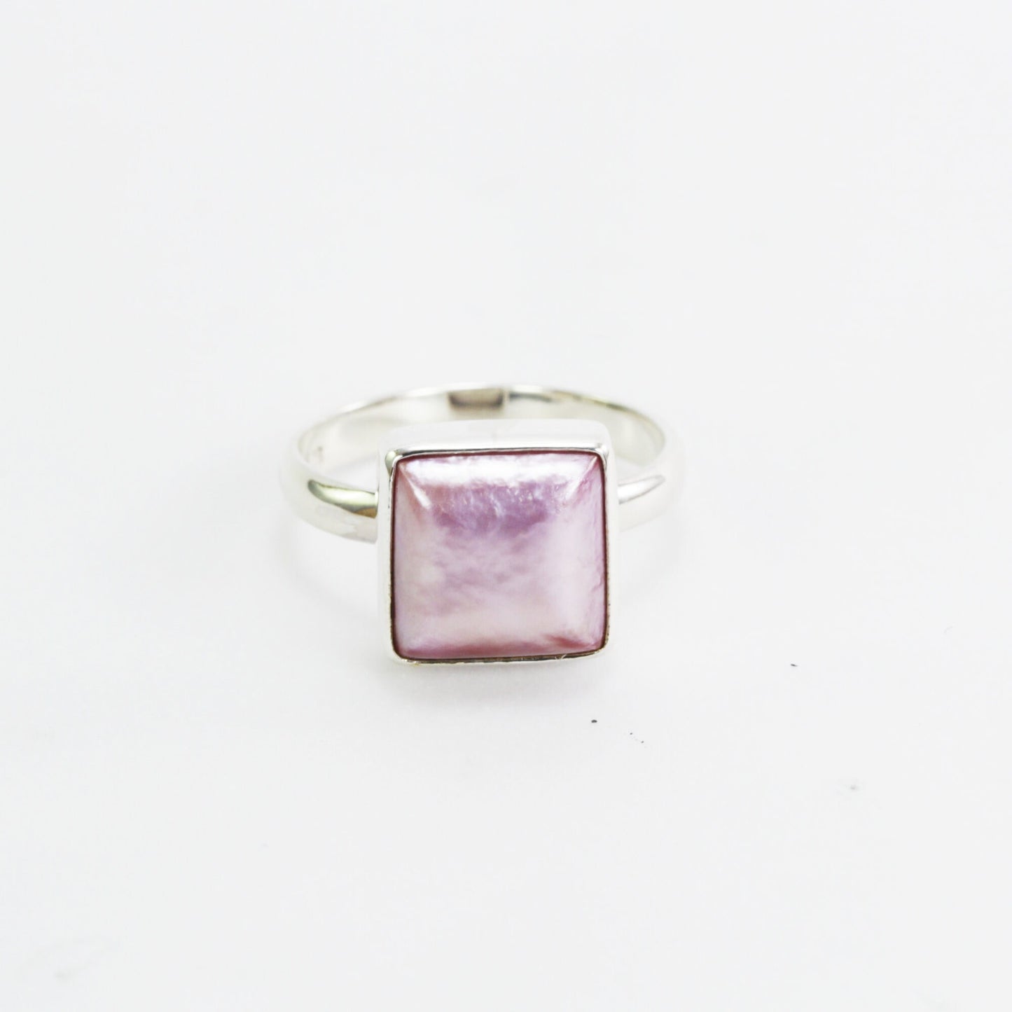 Ping mabe pearl ring set in 925 sterling silver, square pearl ring