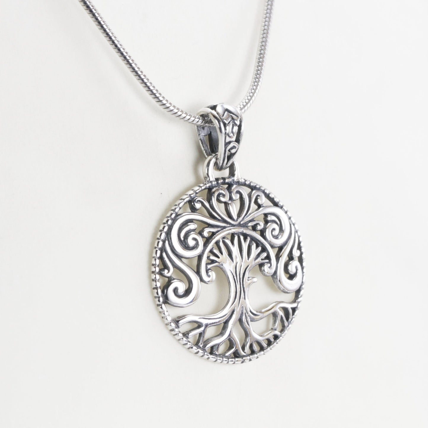 tree of live necklace pendant 925 sterling silver antique oxidized finished