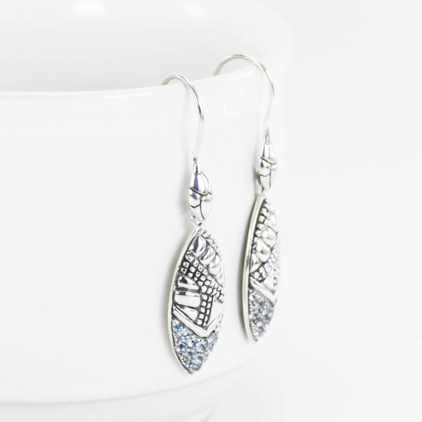 Marquise shape earrings dangle drop in 925 sterling silver with genuine yellow citrine
