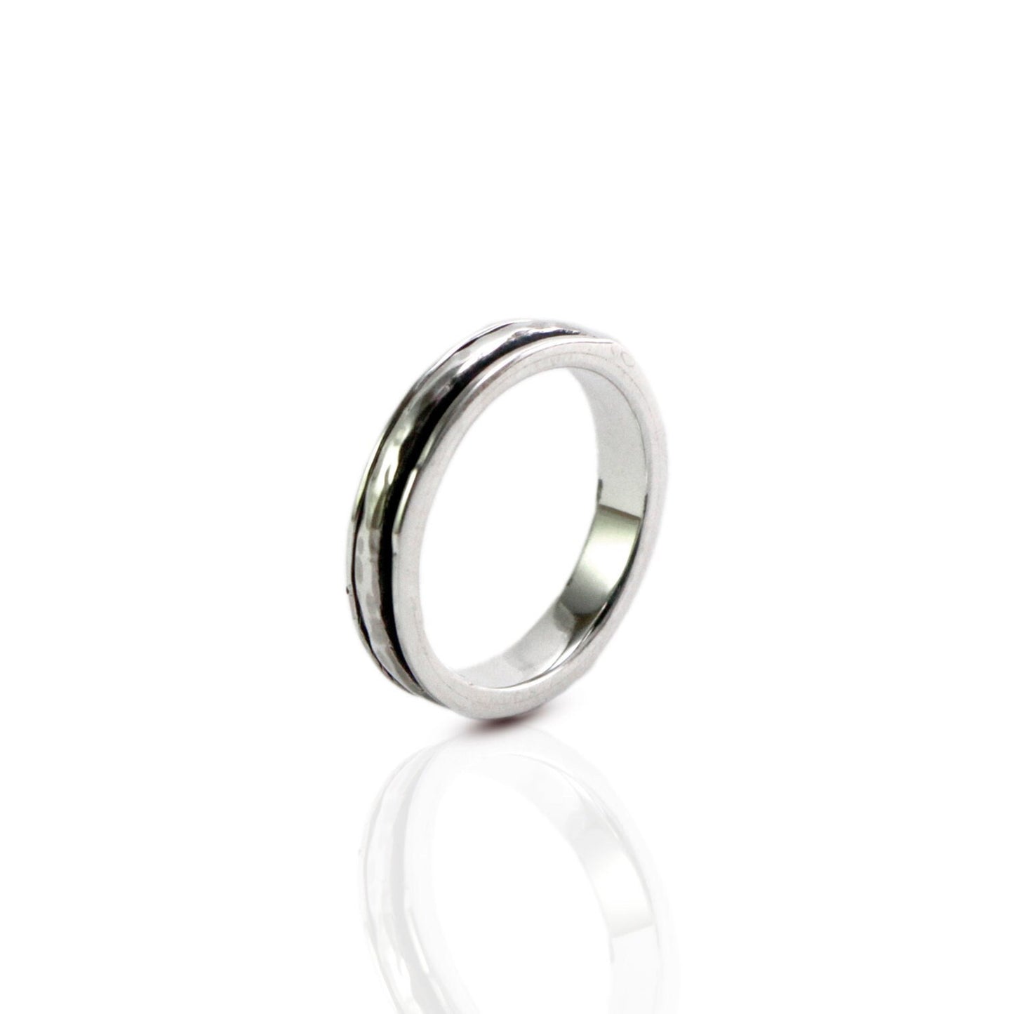 Spinner ring 925 sterling silver decorated with hummer style