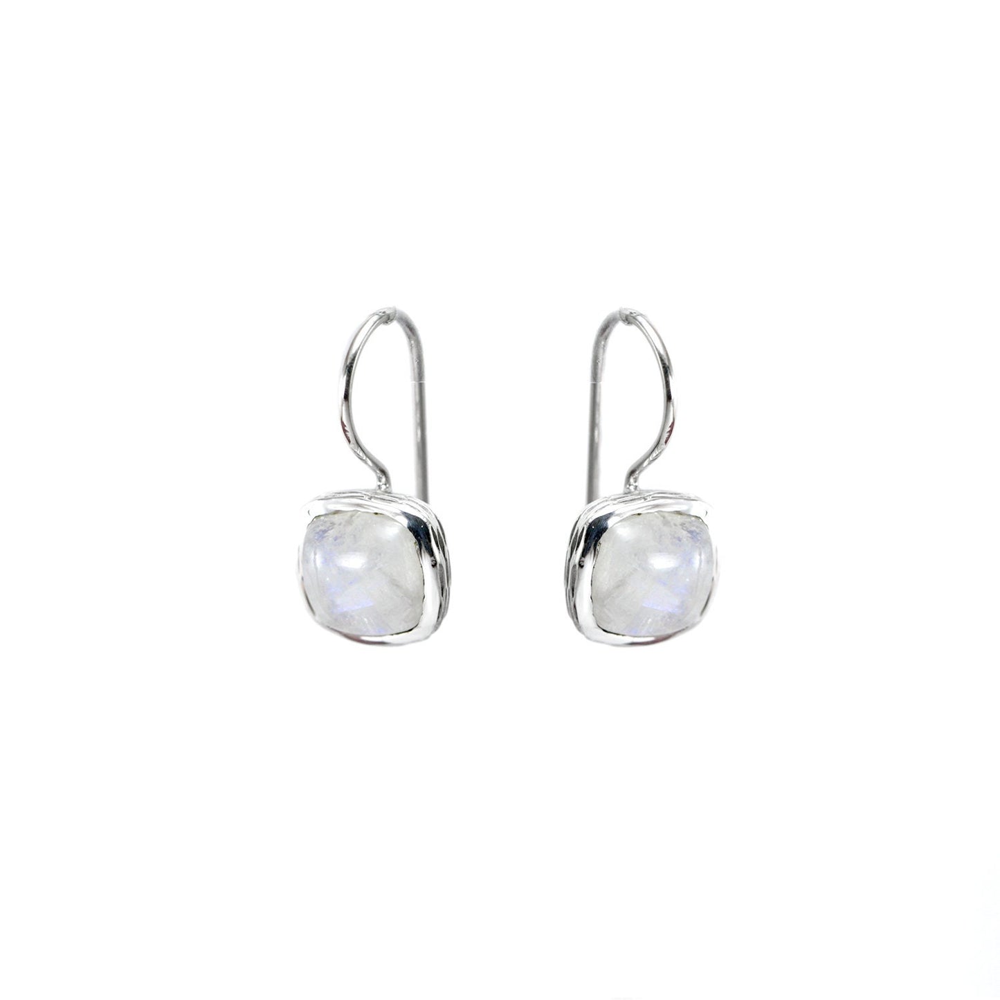 square moonstone earrings dangle 925 sterling silver, rainbow moonstone earrings