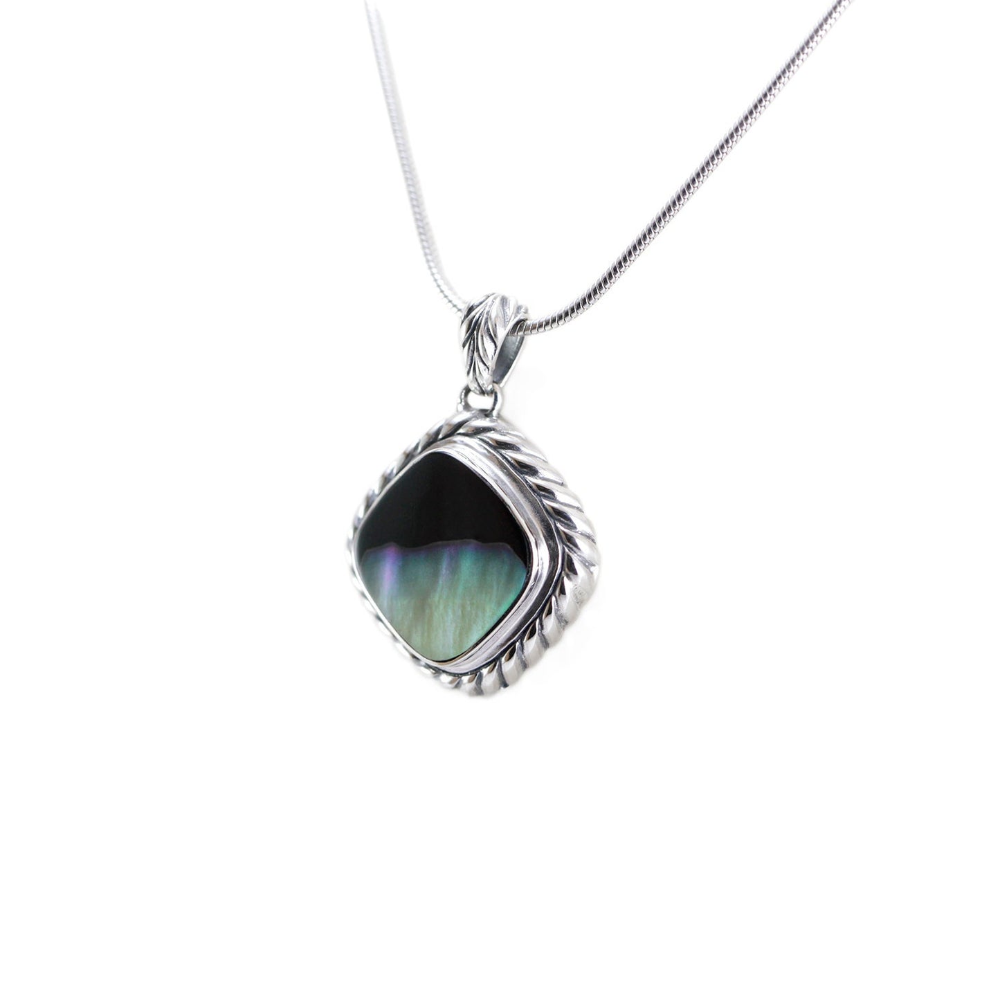mother of pearl pendant 925 sterling silver cable designs edge