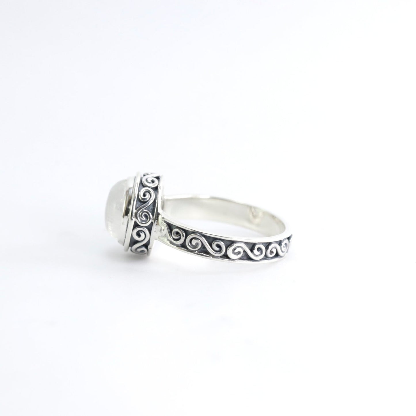moonstone ring 925 sterling silver, rainbow moonstone ring,