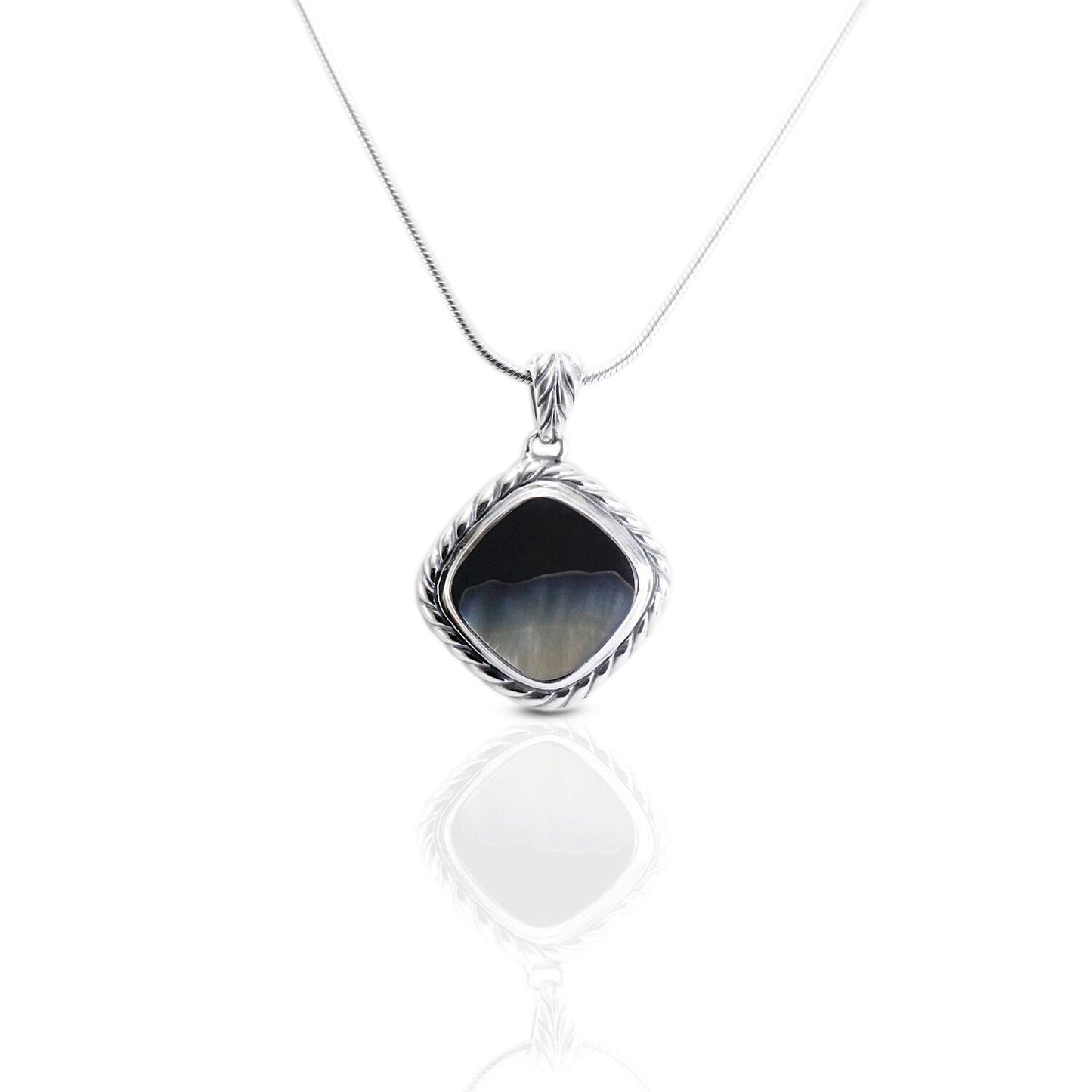 mother of pearl pendant 925 sterling silver cable designs edge