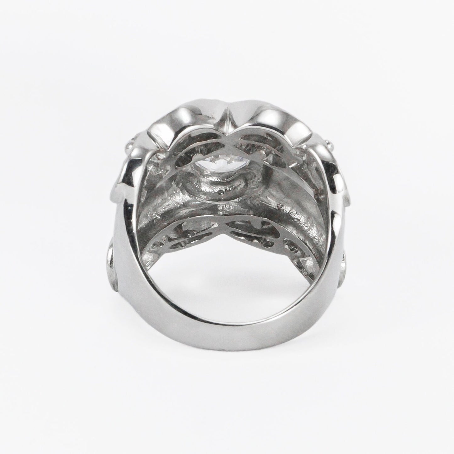antique ring for women 925 sterling silver with white crystal