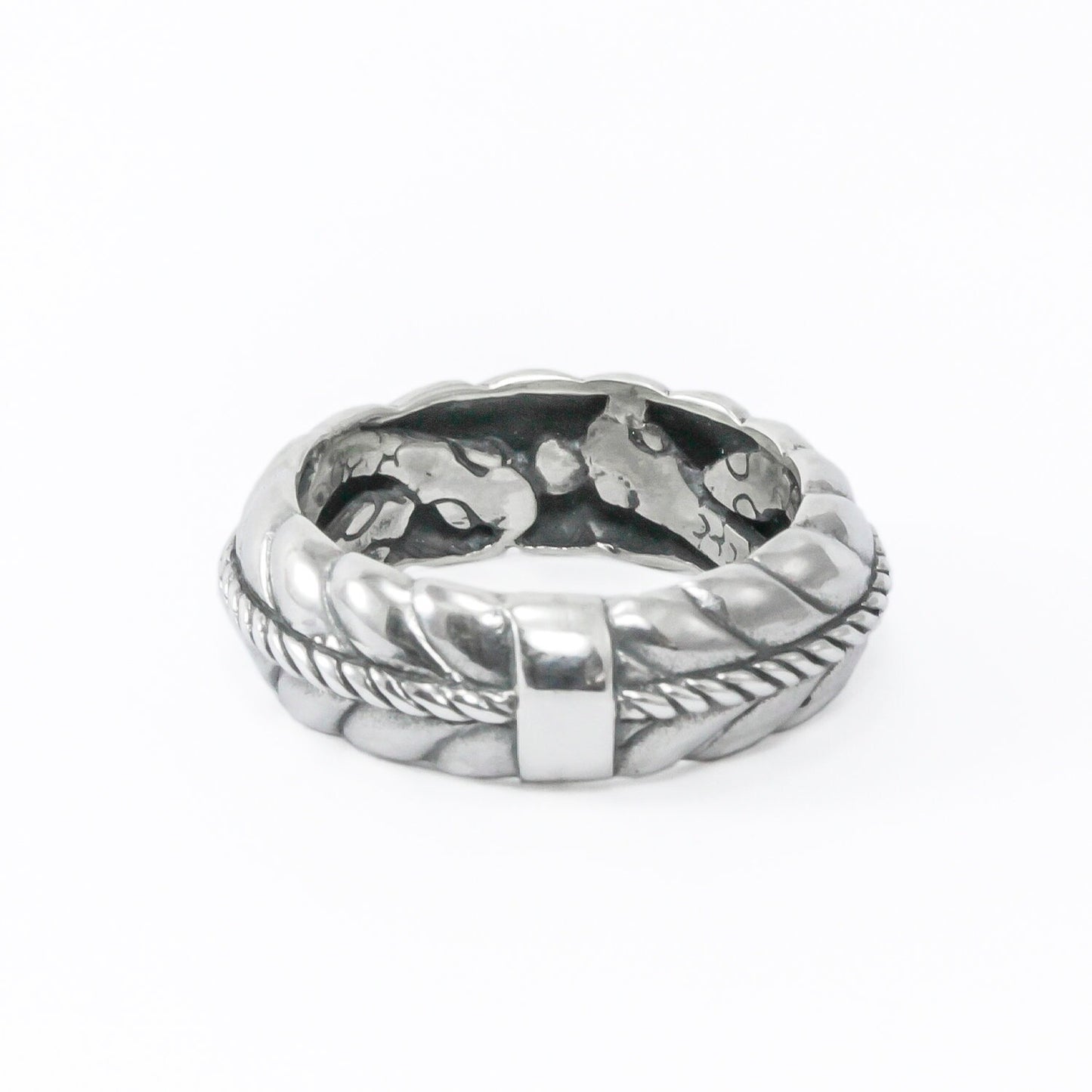 cable ring 925 sterling silver decorated with snake ornament