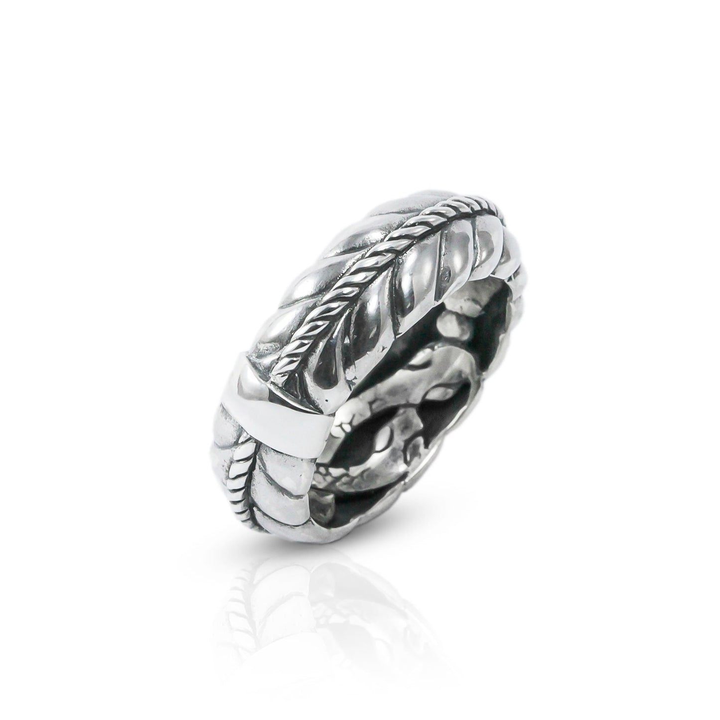 cable ring 925 sterling silver decorated with snake ornament