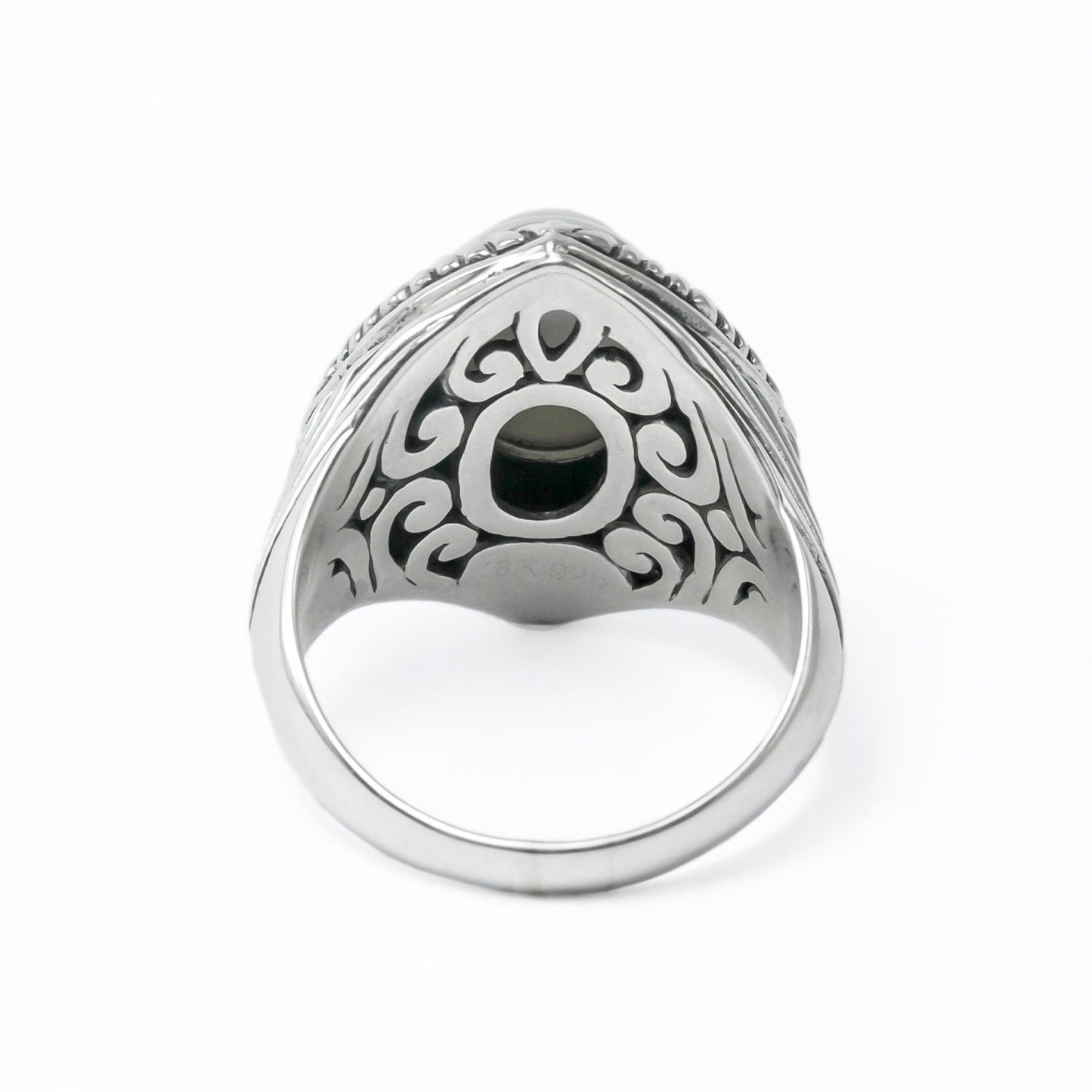 mabe pearl ring 925 sterling silver marquise shape decorated with 18K real gold