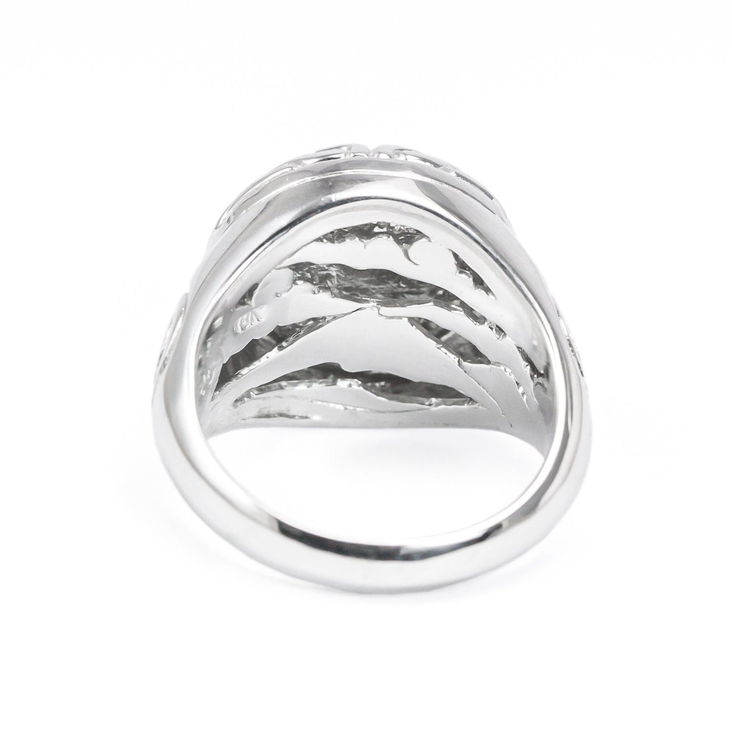 Dragonfly ring 925 sterling silver decorated with genuine white crystal