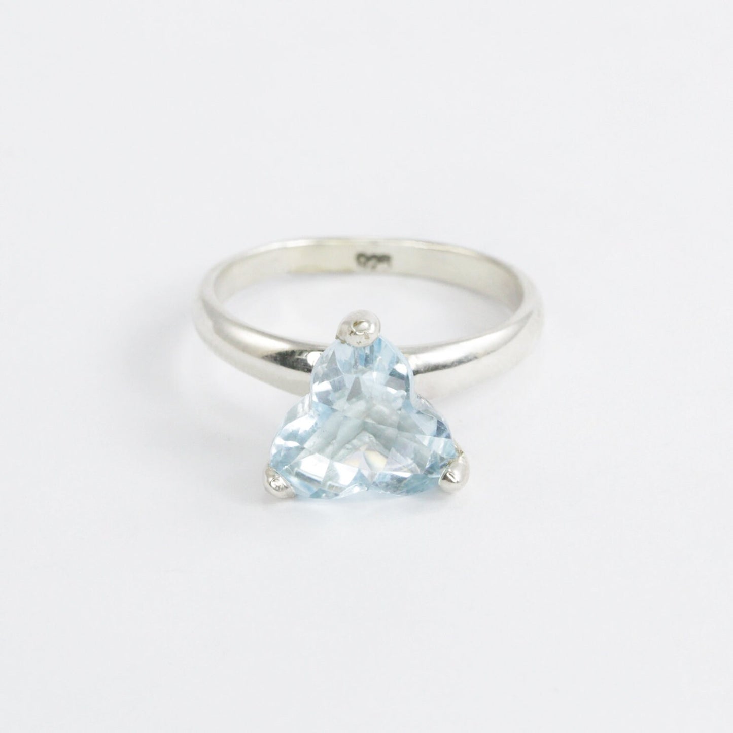 Blue Topaz ring set in 925 sterling silver ring, solitaire ring with sky blue topaz Fancy cut