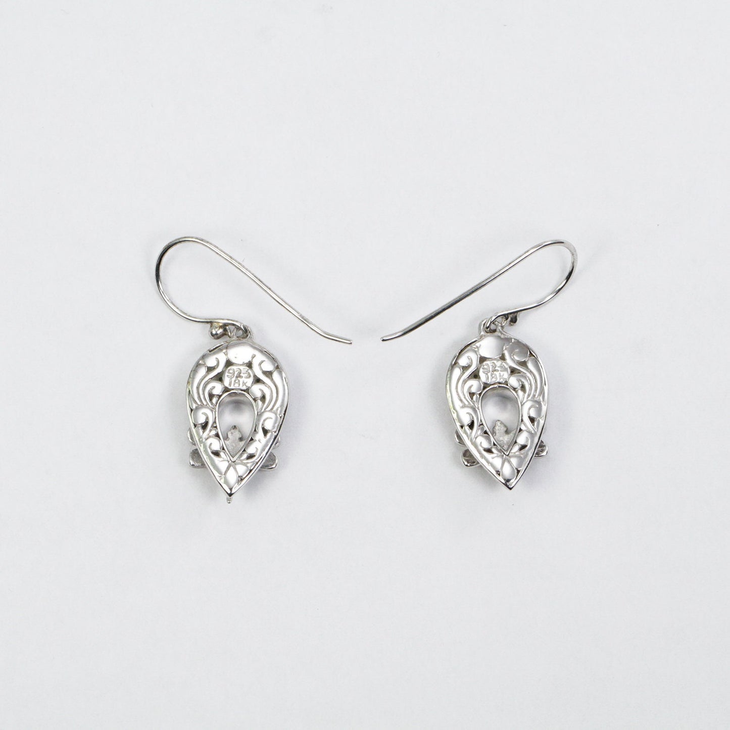Dragonfly earrings drop 925 sterling silver with 18K yellow gold and white stone pave