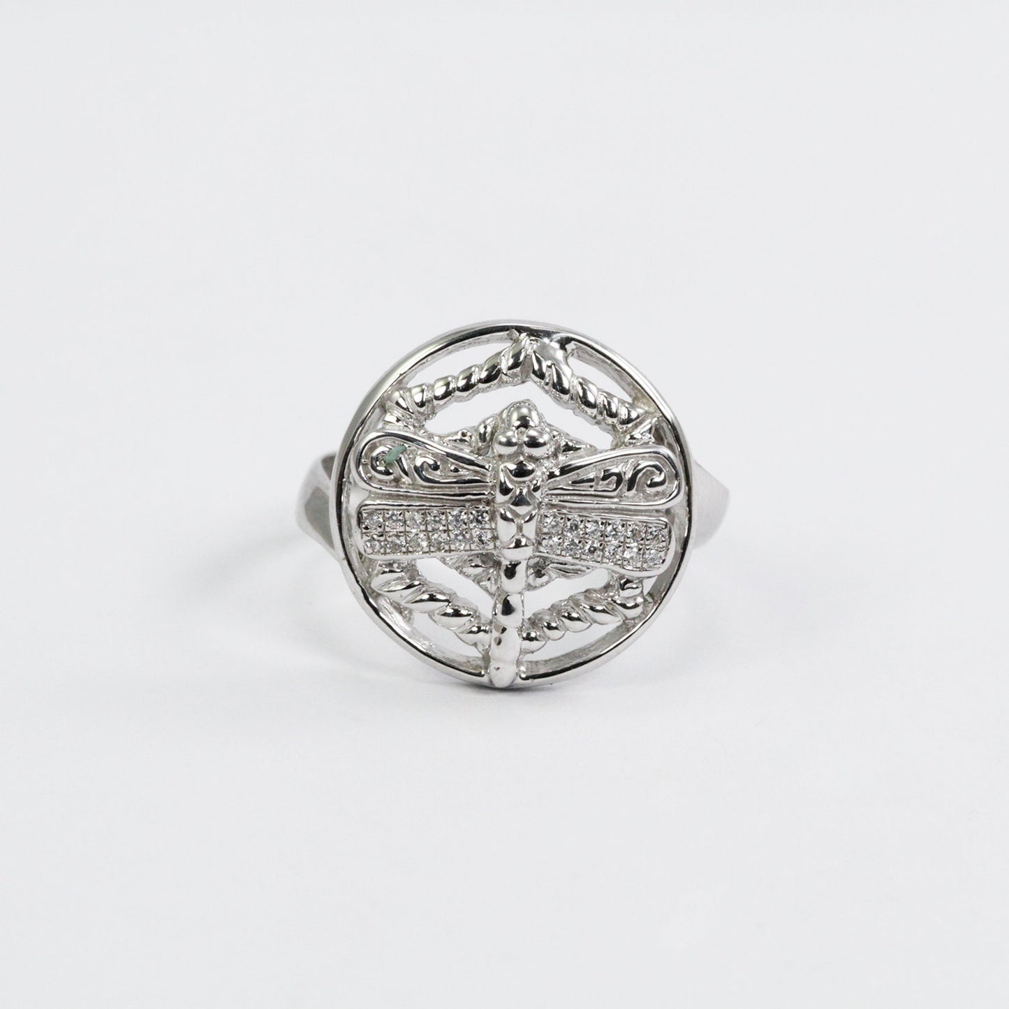 Dragonfly ring 925 sterling silver decorated with web style
