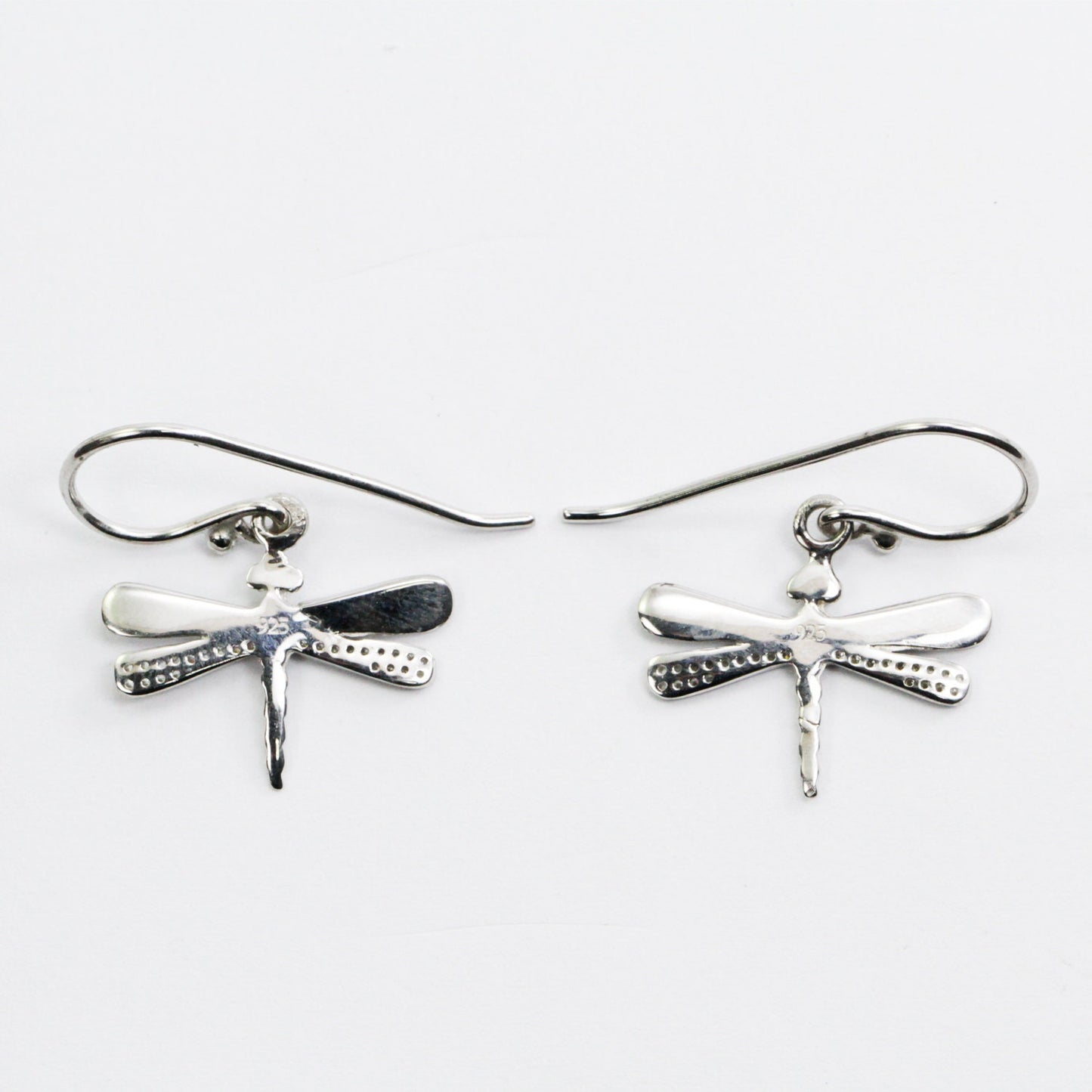dragonfly earrings 925 sterling silver decorated with micro pave