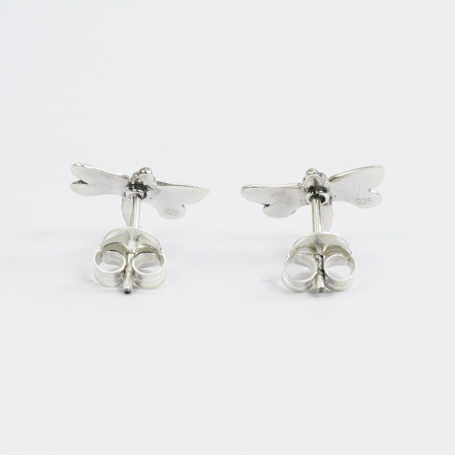 cute dragonfly earrings stud 925 sterling silver decorated with swirl filigree ornament