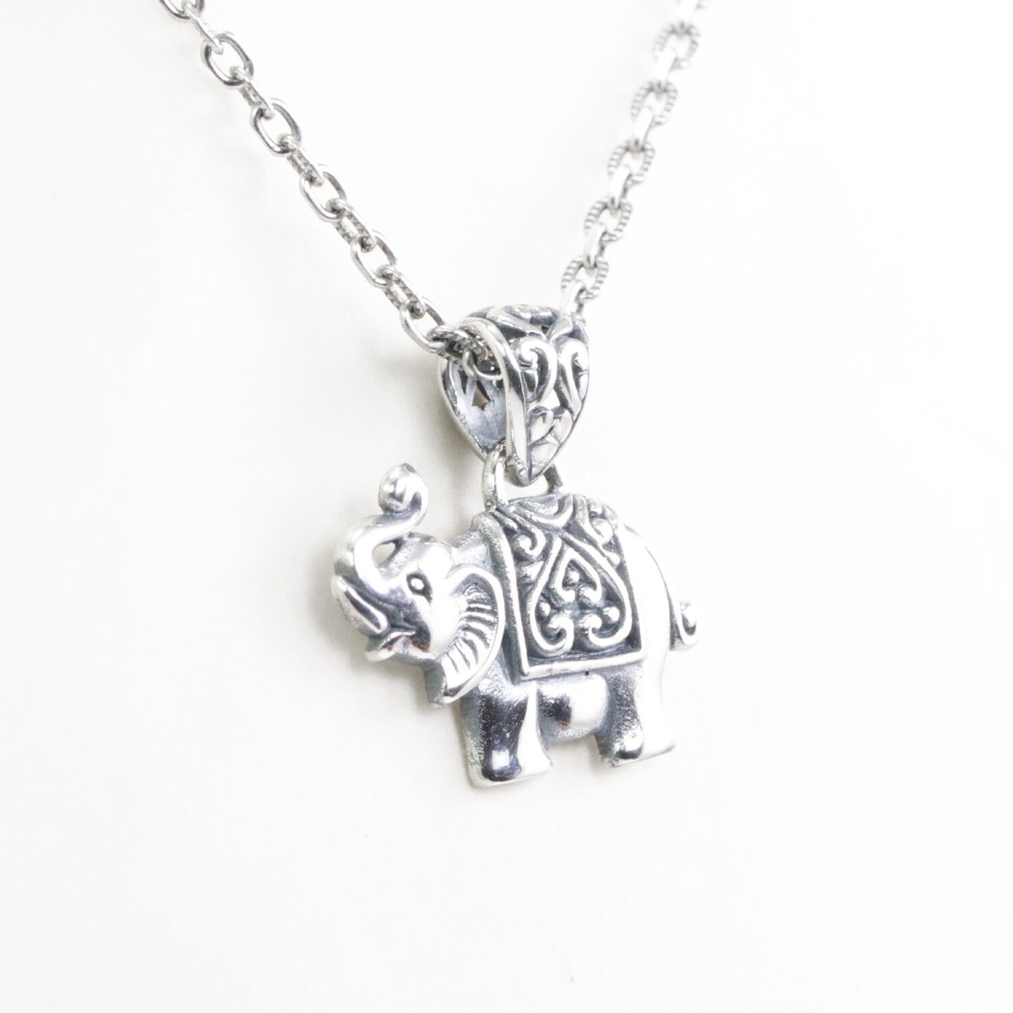 Elephant Pendant Set 925 Sterling Silver with traditional design