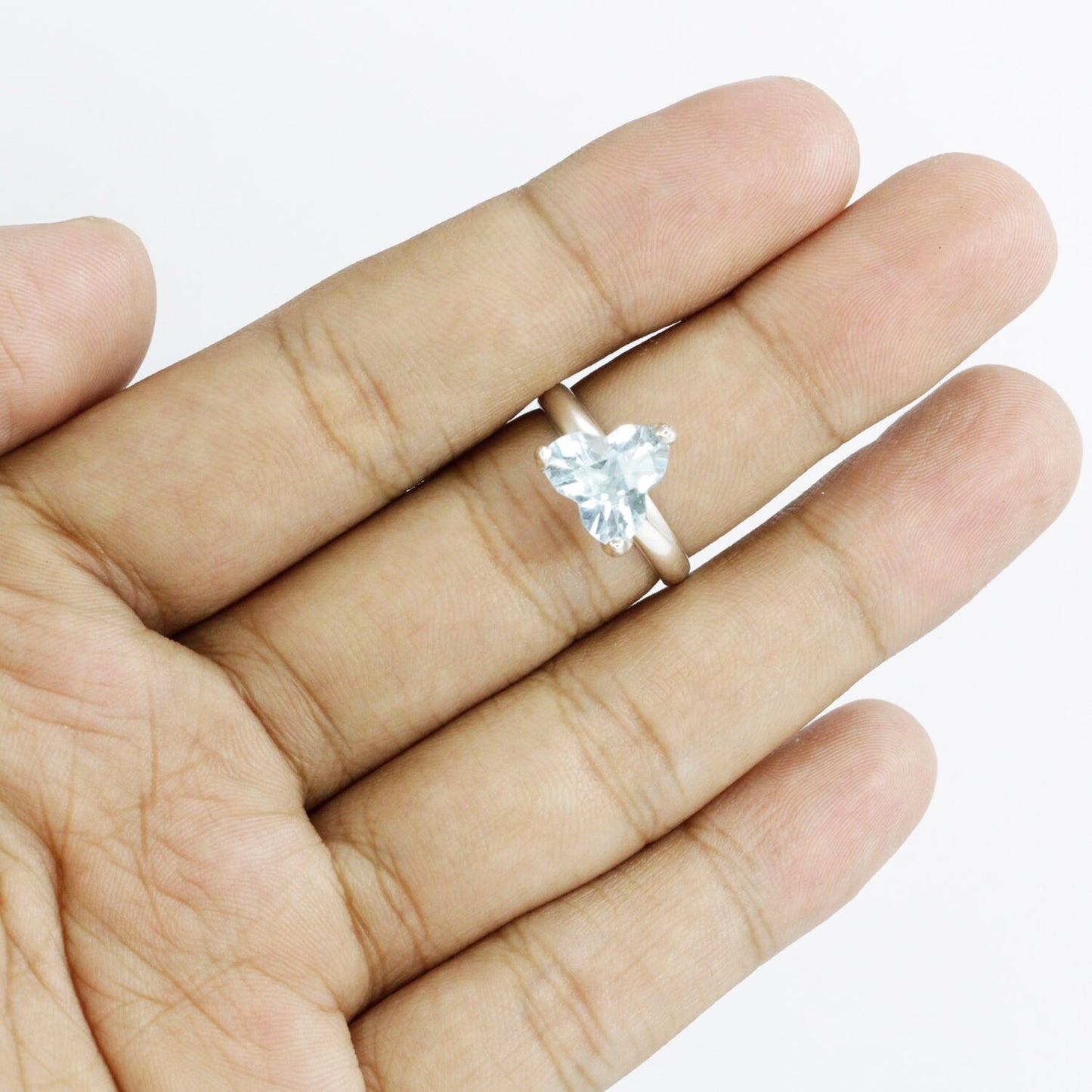 Blue Topaz ring set in 925 sterling silver ring, solitaire ring with sky blue topaz Fancy cut
