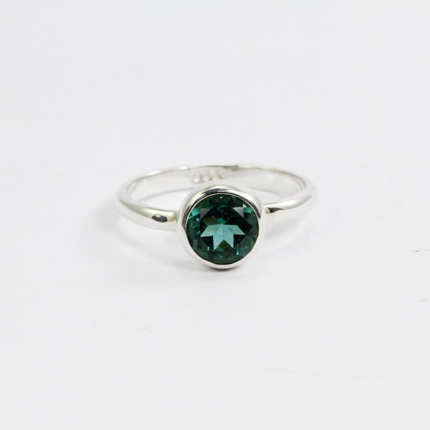 green quarts ring 925 sterling silver bezel set solitaire ring style