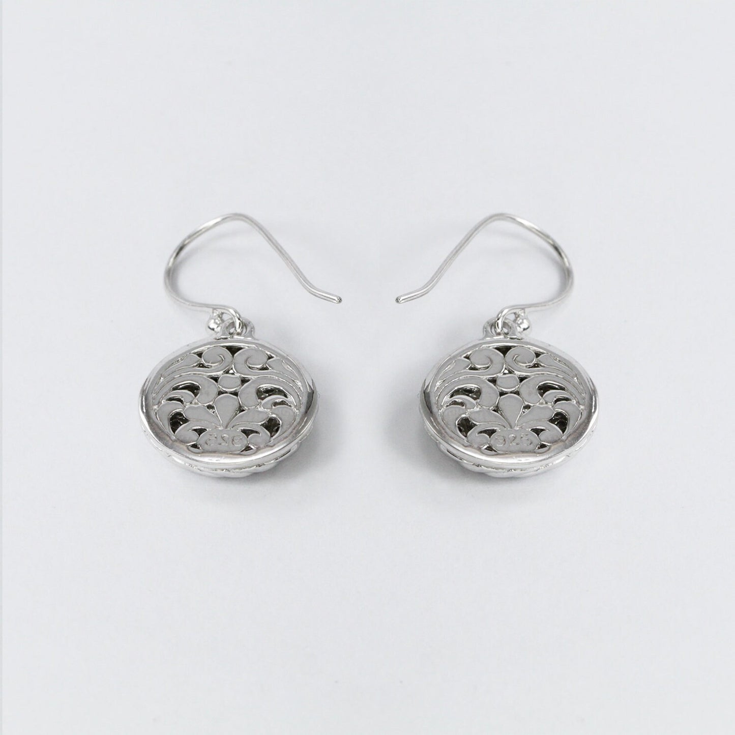 circle earrings 925 sterling silver earrings decorated with cable and filigree ornament