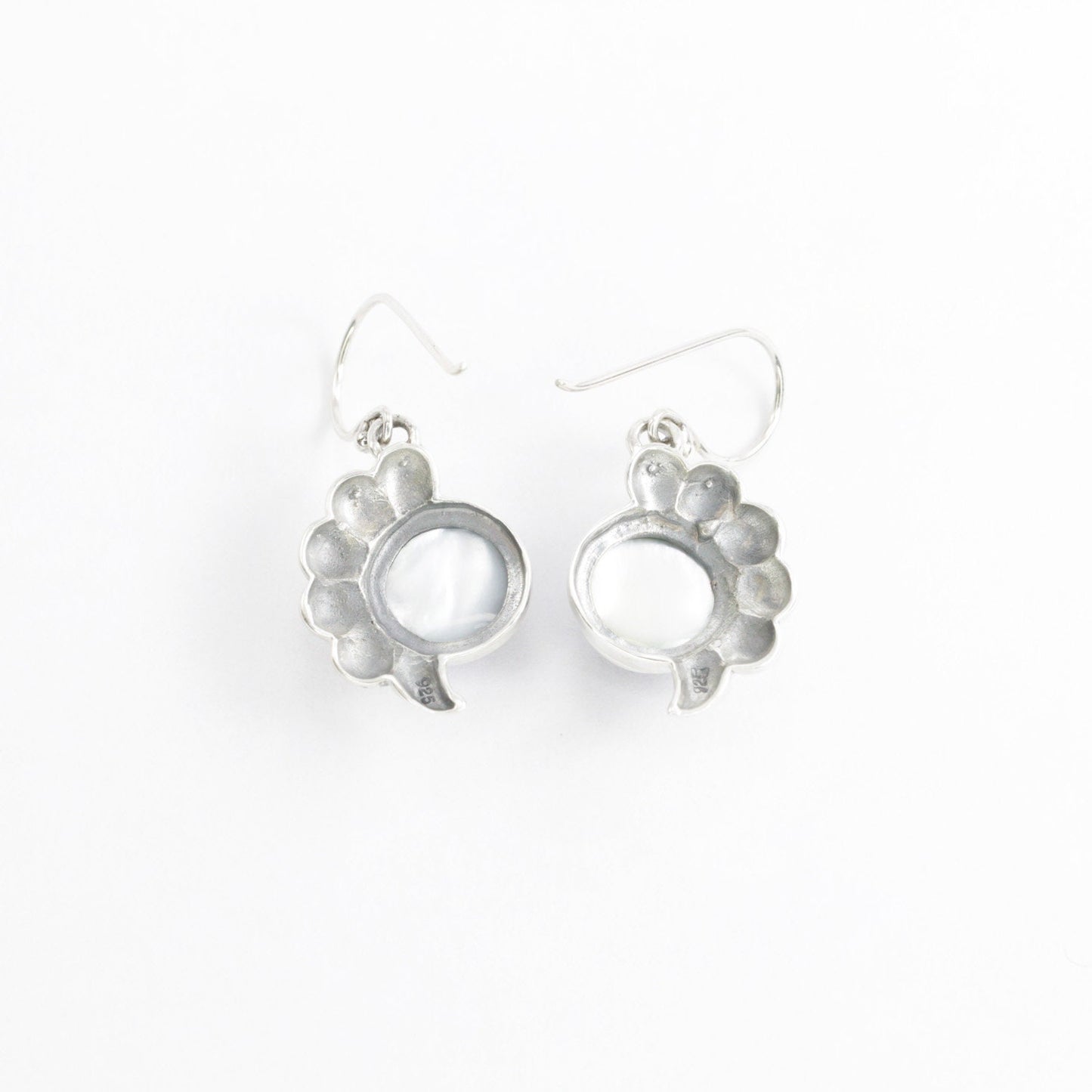 blue mabe pearl earrings 925 sterling silver with conch shell shape