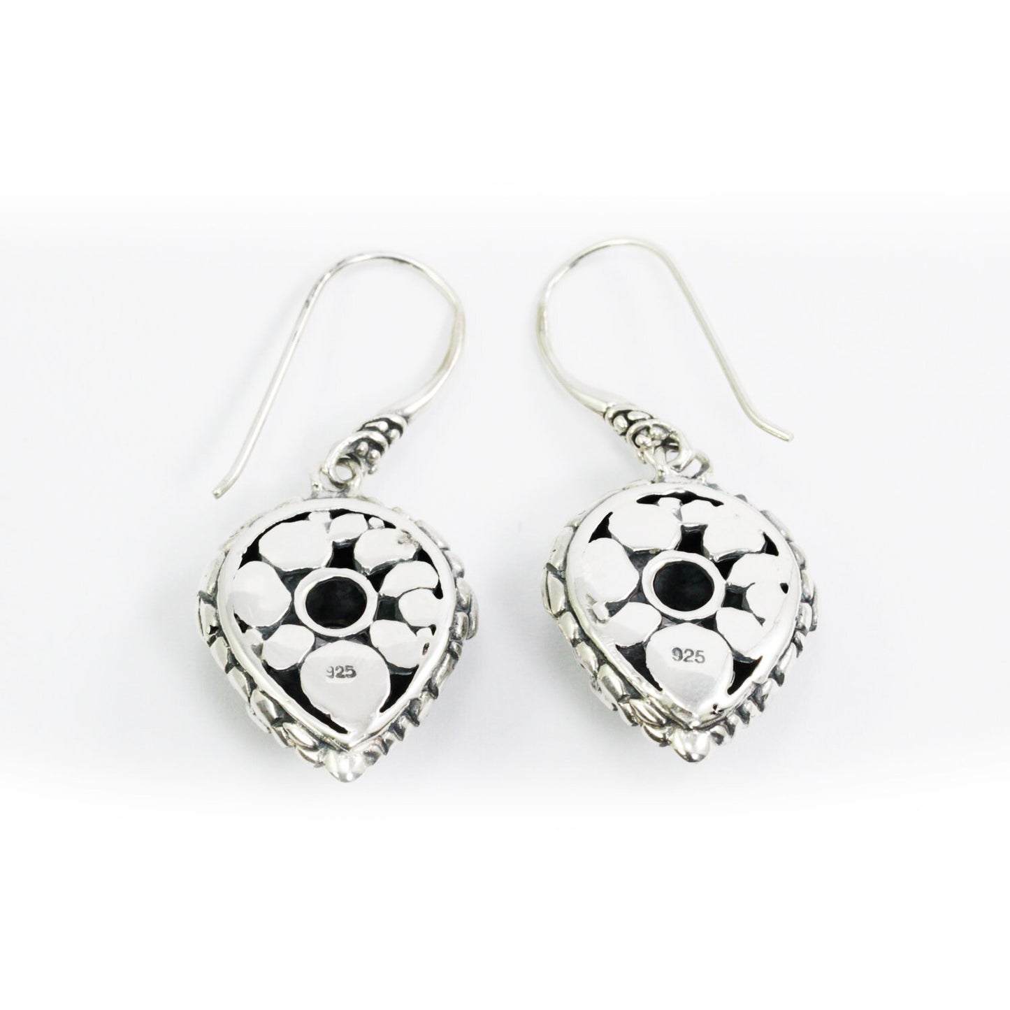 turtle earrings 925 sterling silver decorated with beautiful filigree work and white zirconia