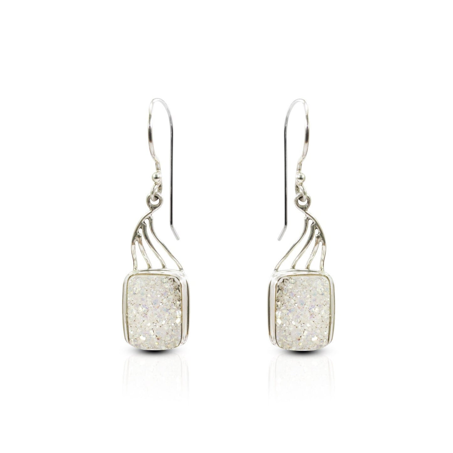 Druzy Earrings sparkling in 925 sterling silver handmade bezel set