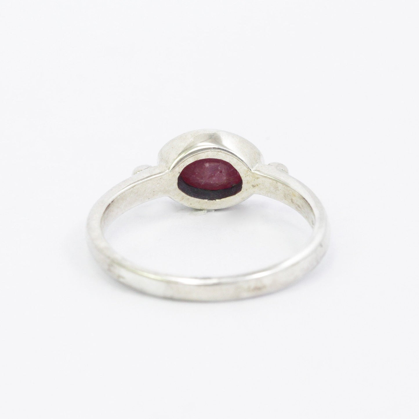 red ruby ring 925 sterling silver, solitaire ring with genuine ruby