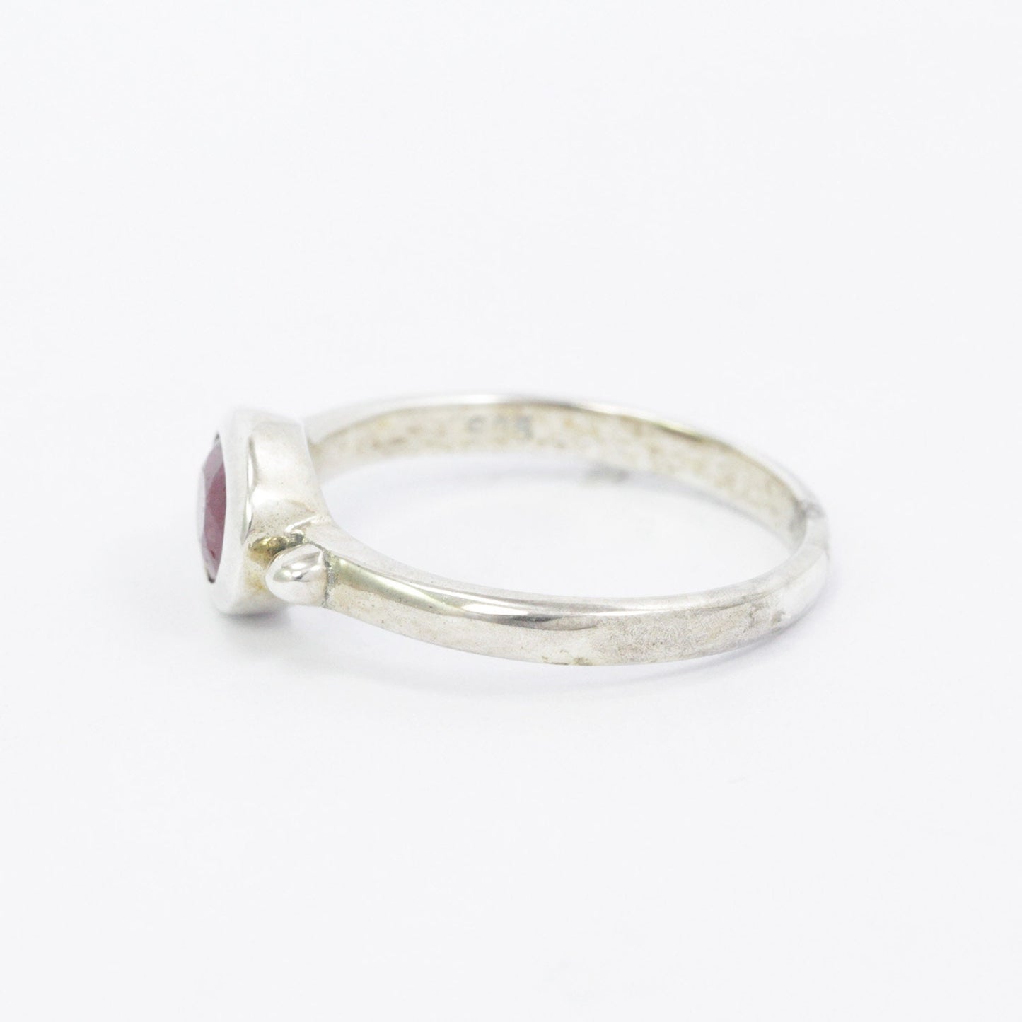 red ruby ring 925 sterling silver, solitaire ring with genuine ruby