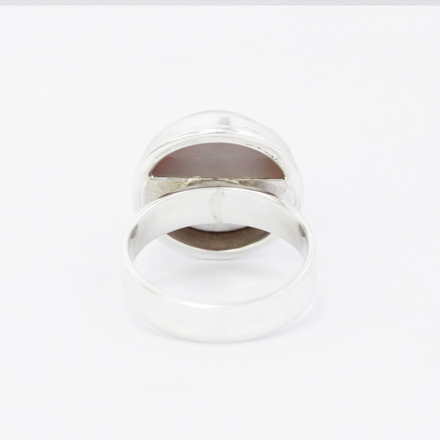pink pearl ring set in 925 sterling silver handmade bezel, genuine pink mabe pearl ring