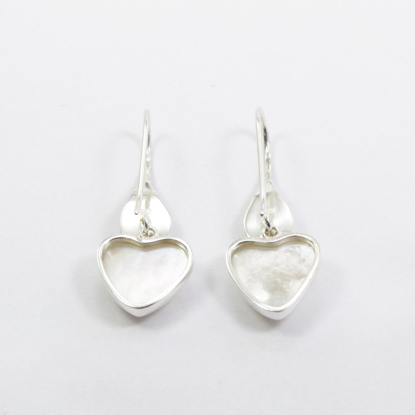 Opal pearl earrings 925 sterling silver with genuine heart mabe pearl
