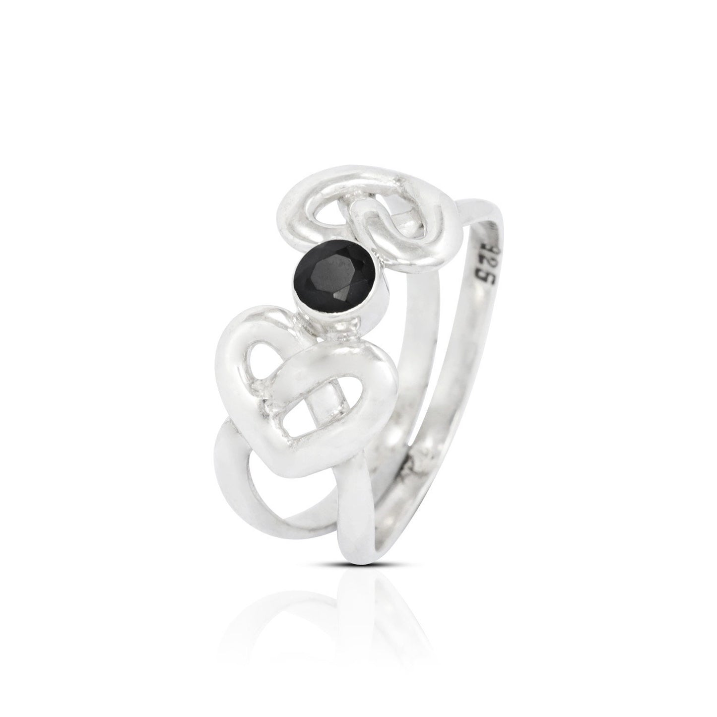 Celtic ring 925 sterling silver with genuine black onyx