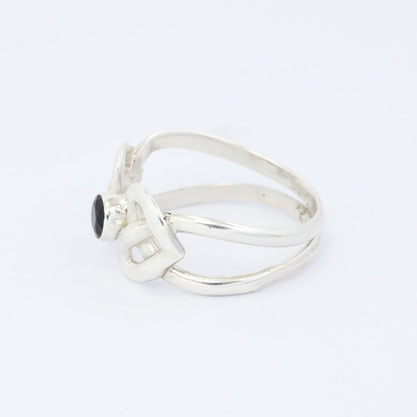 Celtic ring 925 sterling silver with genuine black onyx