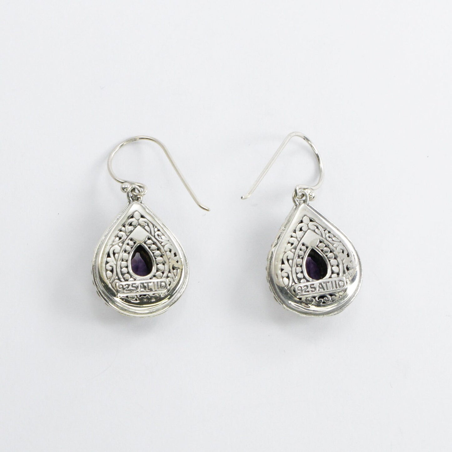 teardrop earrings 925 sterling silver decorated with beautiful filigree work