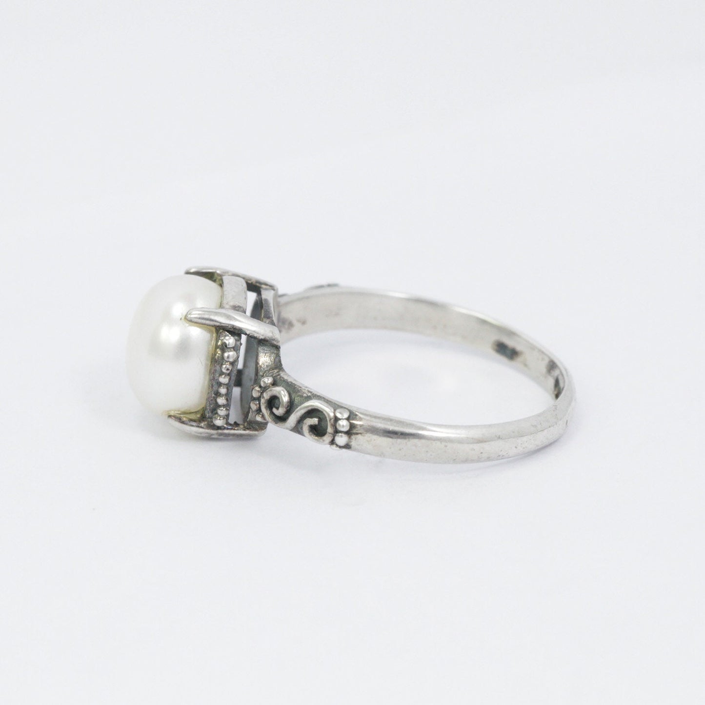 white pearl ring 925 sterling silver with freshwater pearl