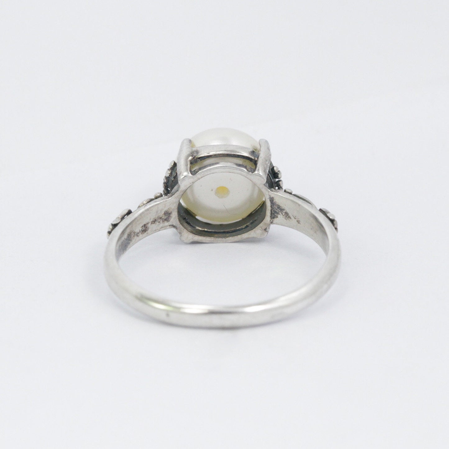 white pearl ring 925 sterling silver with freshwater pearl