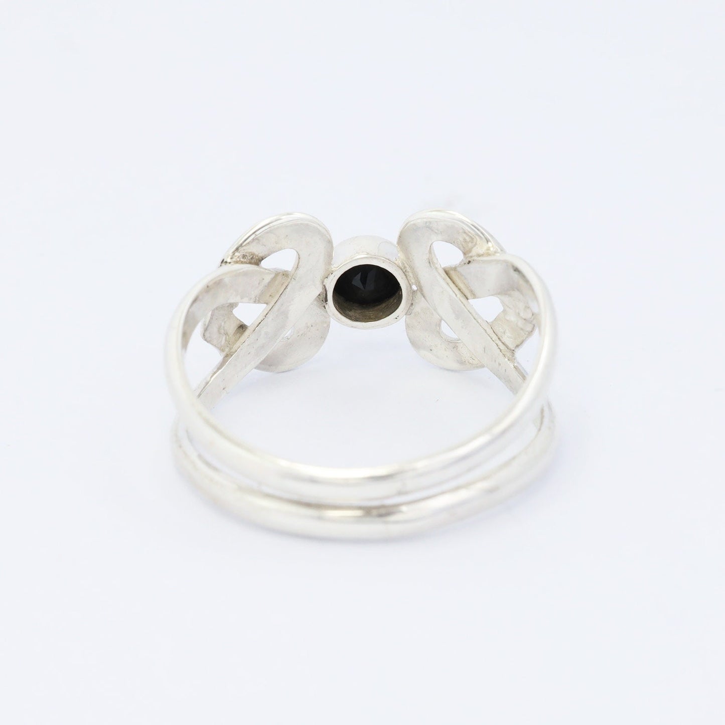 Celtic ring 925 sterling silver with genuine black onyx