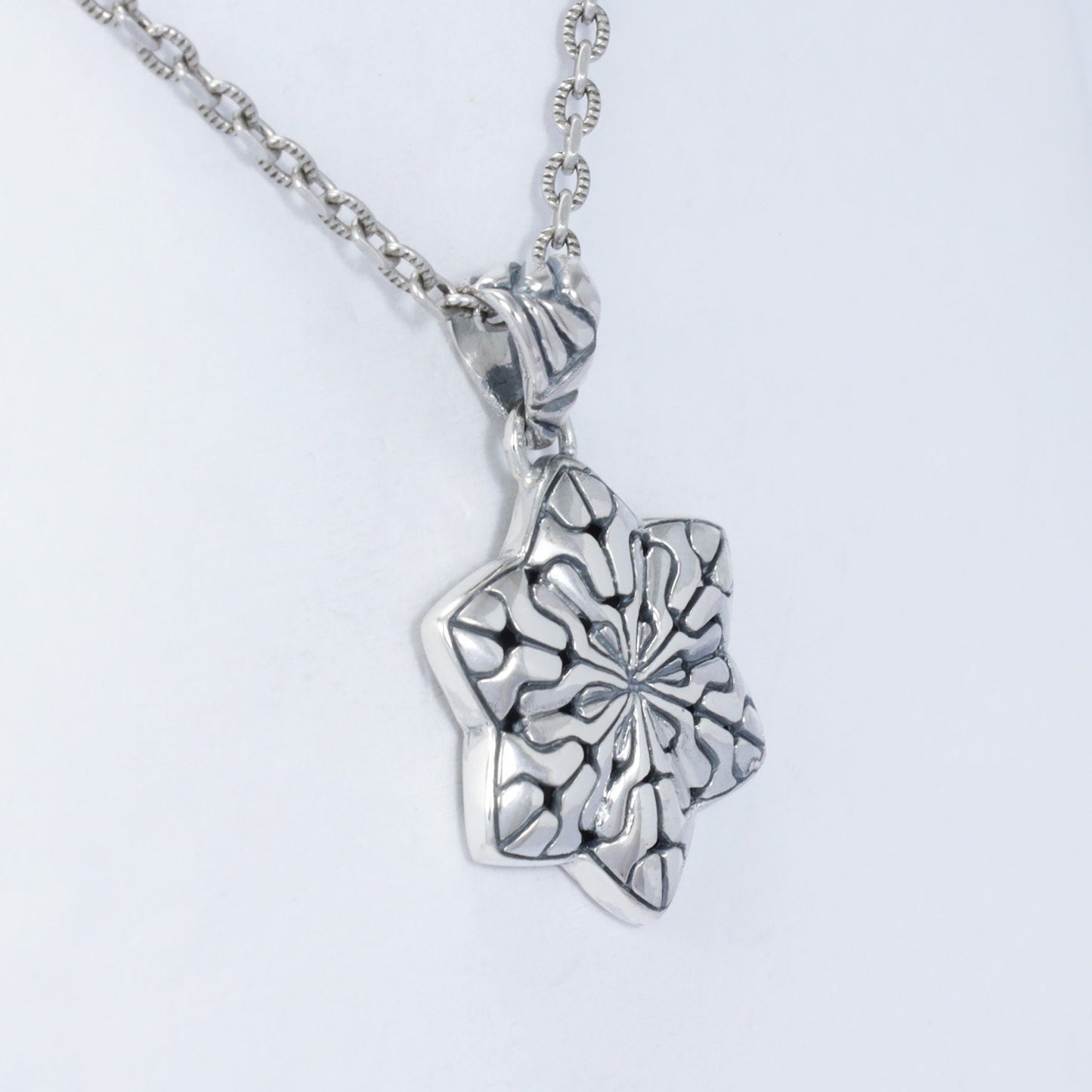 silver star pendant 925 sterling silver decorated with puzzle ornament