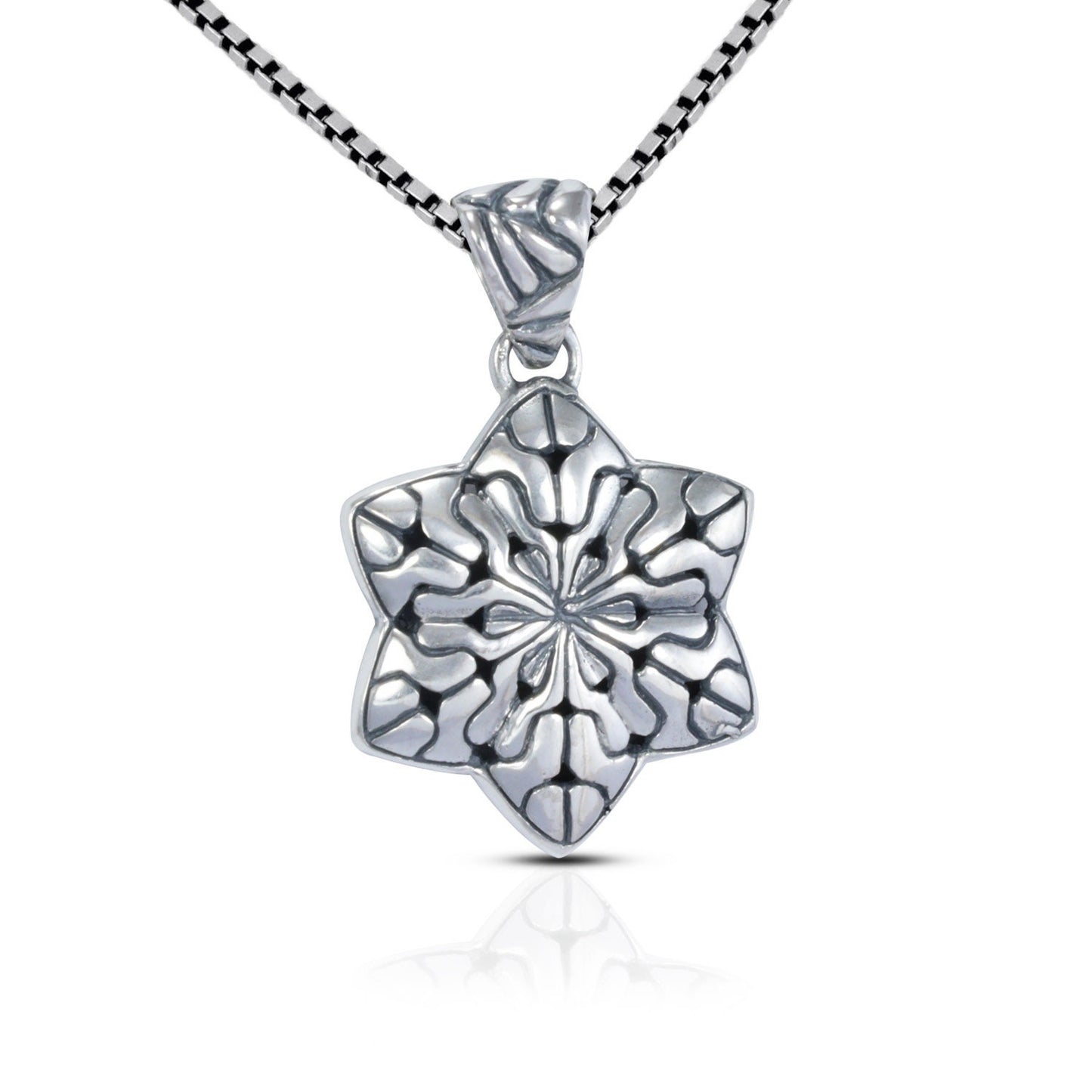 silver star pendant 925 sterling silver decorated with puzzle ornament